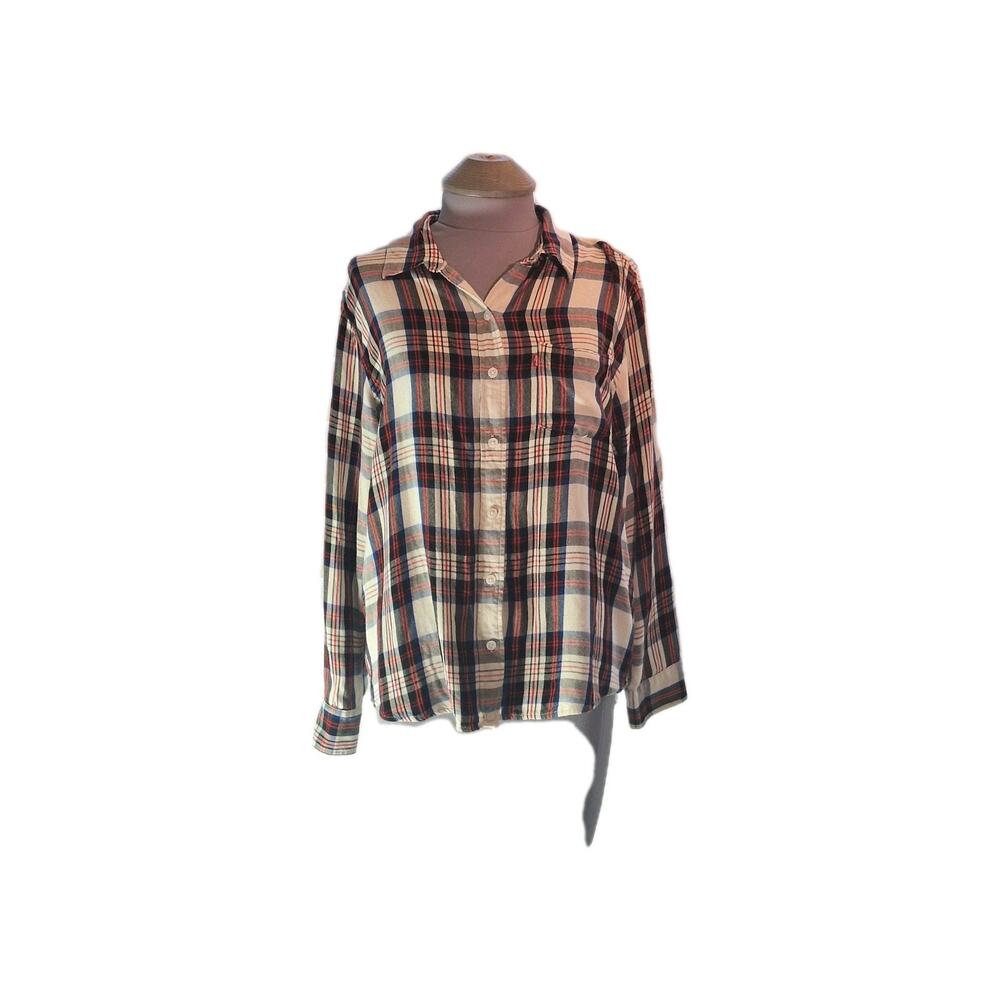 Levi's Size L Women's Long Sleeve Boyfriend Button Up Flannel/plaid